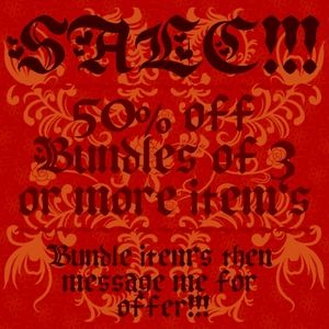 Sale 50% off Bundles of 3 or more item's